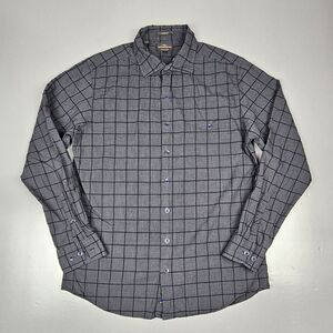 Rodd & Gunn Button Up‎ Shirt Mens Med. Sports Fit Grey Checkered Longsleeve.